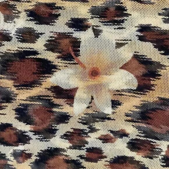 Hawaiian Tropical Floral Yellow Brown Swimming Cover Up One Size # 1010 - Picture 5 of 9